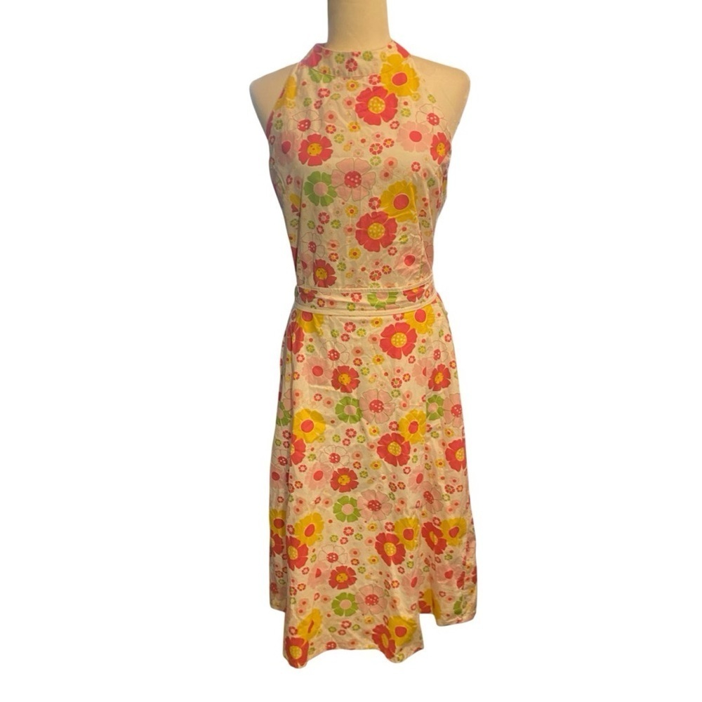 Mix Nouveau Womens Y2k Floral Midi Halter Dress